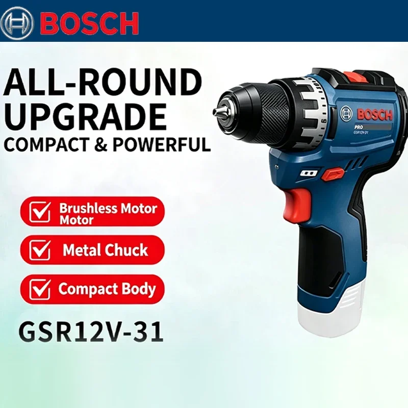 Woodworking Workshop - Bosch GSR 12V-31 Bürstenloser Elektrobohrer mit