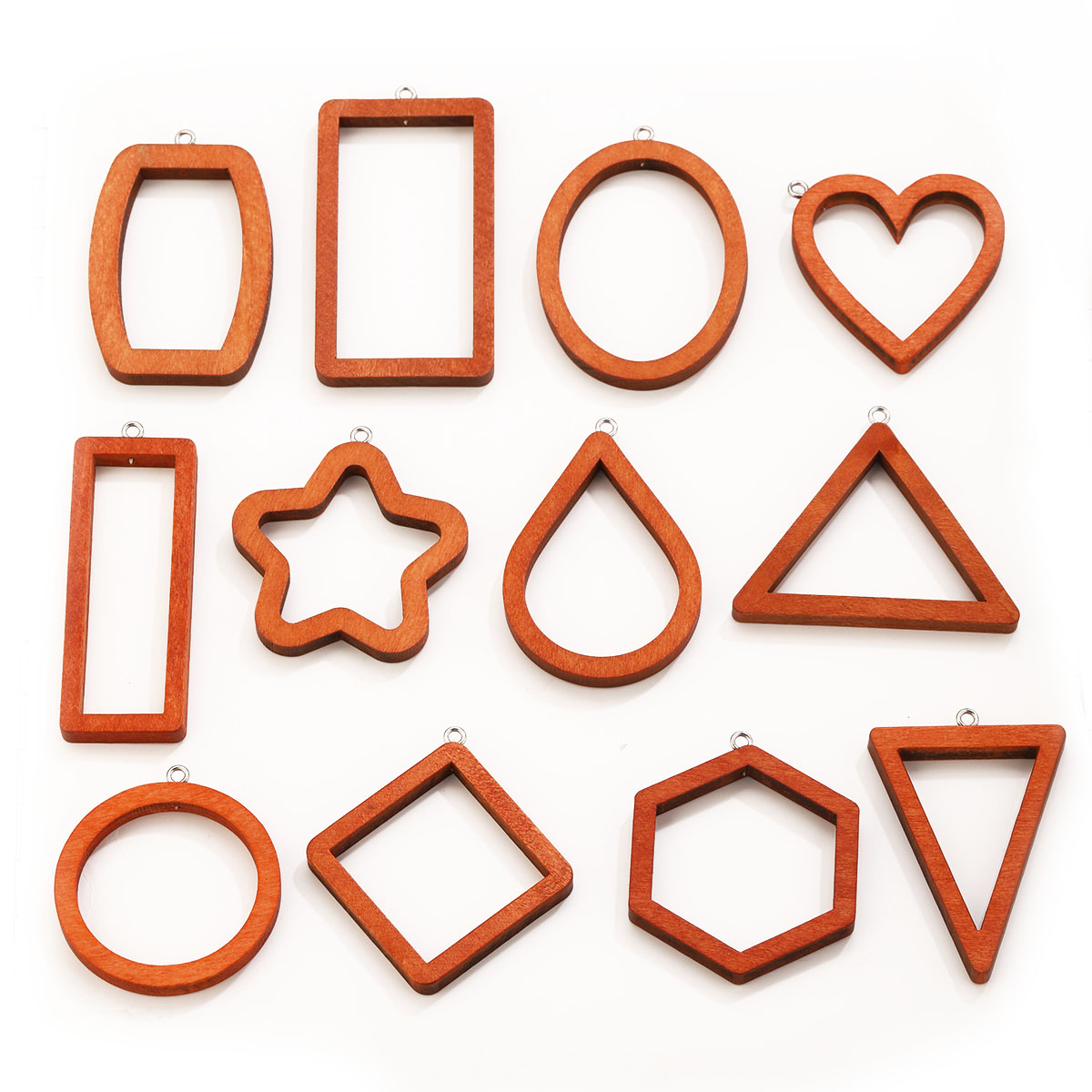 Woodworking Resin - 10 Stück Dreieckige und Rechteckige Holz-Geometrie-Anhänger